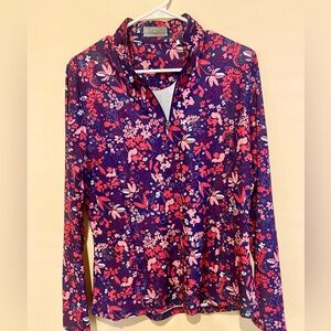 Callaway athletic Quarter-zip pink navy floral size L